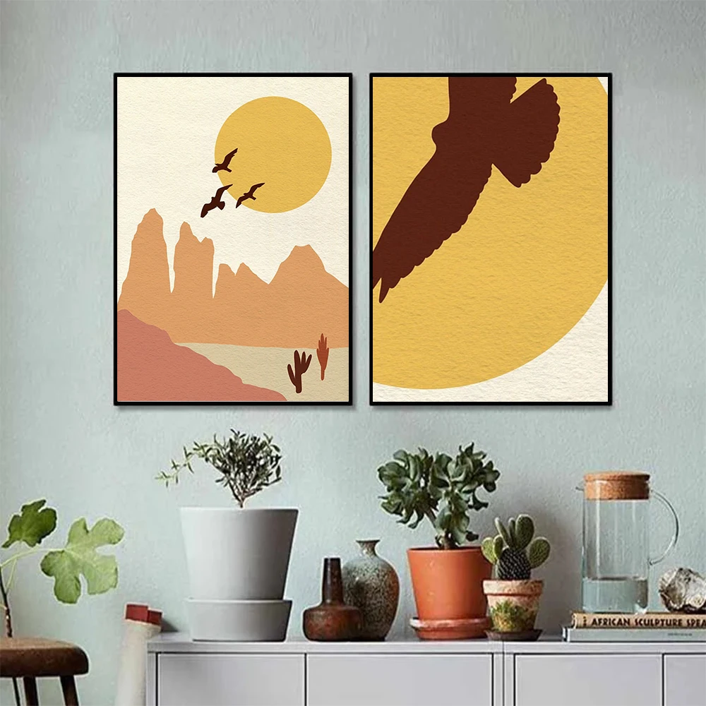 Bohemian Poster Desert Landscape Prints Canvas Painting Bird and Sun Art Print Modern Wall Picture For Living Room Home Decor
Bohemian Poster Desert Landscape Prints Canvas Painting Bird and Sun Art Print Modern Wall Picture For Living Room Home Decor