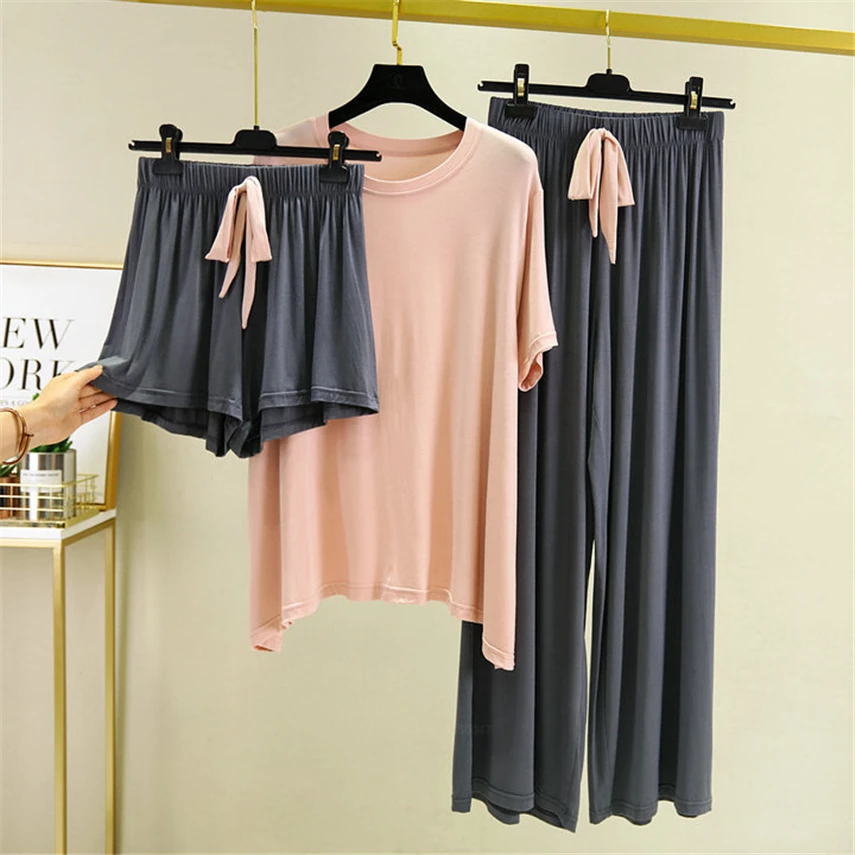NEW Women Sleeve Tops Shorts Trousers Women New Pajamas Nightwear Pyjama Girl Lingerie Sleepwear Clothes Casual Homewear
NEW Women Sleeve Tops Shorts Trousers Women New Pajamas Nightwear Pyjama Girl Lingerie Sleepwear Clothes Casual Homewear