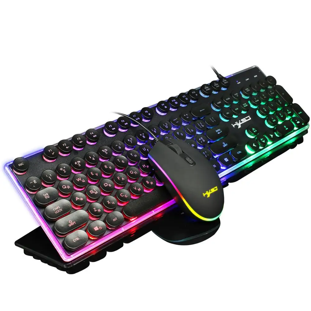 Игровая клавиатура с русской раскладкой в стиле ретро игровая круглыми