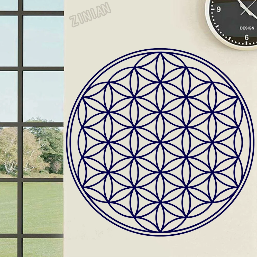 Flower Of Life Wall Sticker For Room Window Overlapping Circles Grid Geometric Pattern Symbol Vinyl Wall Decal For Bedroom Y143 
Flower Of Life Wall Sticker For Room Window Overlapping Circles Grid Geometric Pattern Symbol Vinyl Wall Decal For Bedroom Y143