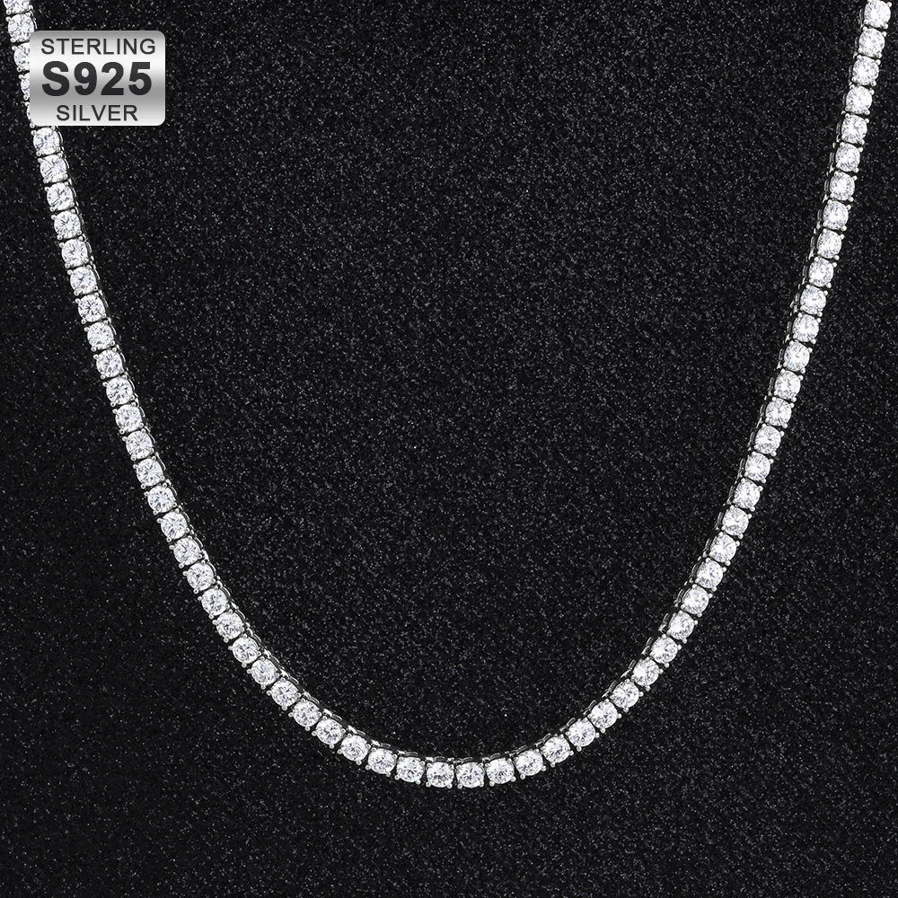 JEWE S925 Hip Hop Rapper Jewelry 4mm Sterling Silver Iced Out AAAAA CZ StonesTennis Choker Chain Necklace
JEWE S925 Hip Hop Rapper Jewelry 4mm Sterling Silver Iced Out AAAAA CZ StonesTennis Choker Chain Necklace