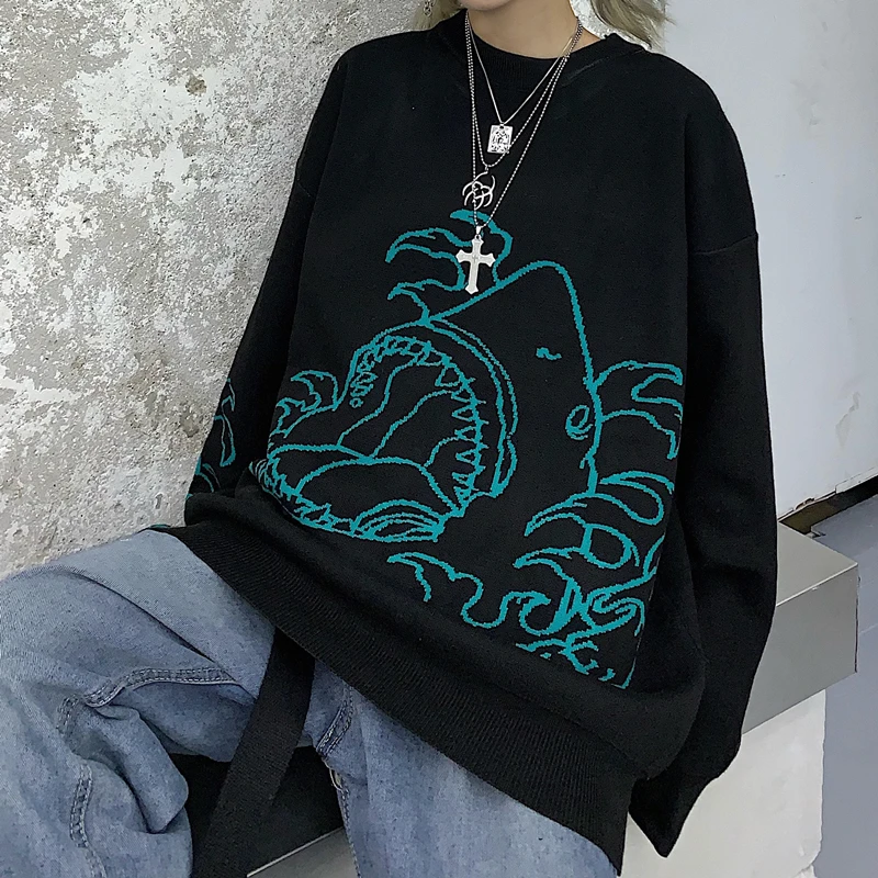 Pullover women loose oversized knitted sweater jacket ins retro high street dark trend jacquard loose top thickening
Pullover women loose oversized knitted sweater jacket ins retro high street dark trend jacquard loose top thickening