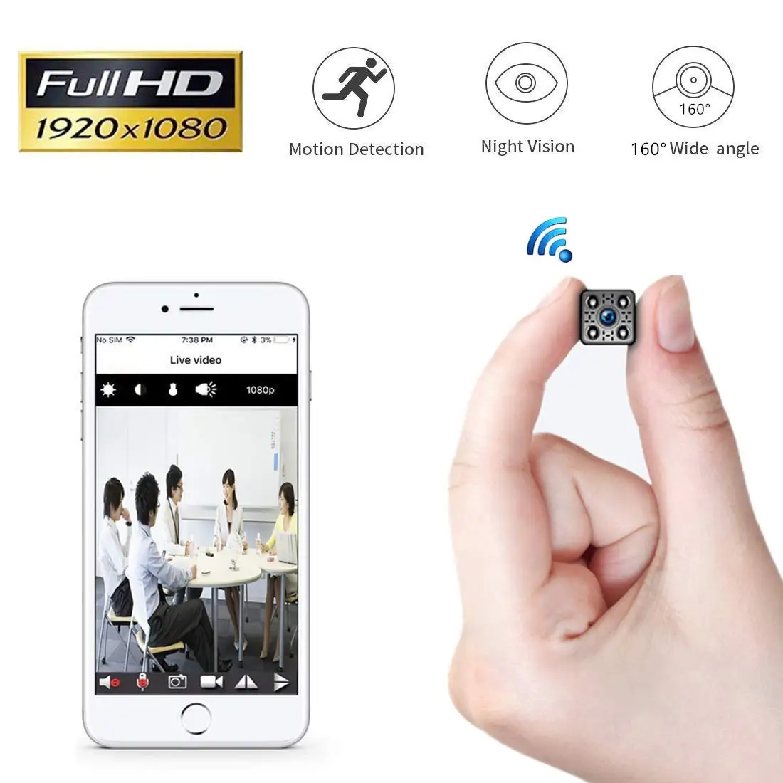 Full HD 1080P Battery Powered Cam Infrared Night Vision Mini WiFi Motion Detection Wireless Camera
Full HD 1080P Battery Powered Cam Infrared Night Vision Mini WiFi Motion Detection Wireless Camera
