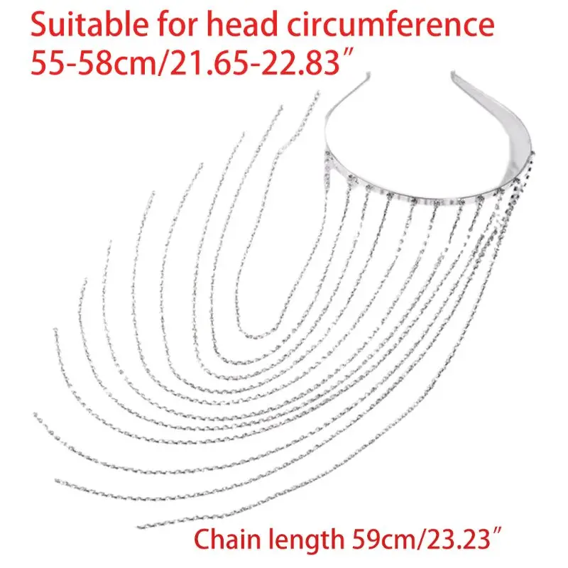Ethnic Rhinestone Tassels Headband Long Crystal Chain Jewelry Bridal Hair Hoop M6CD
Ethnic Rhinestone Tassels Headband Long Crystal Chain Jewelry Bridal Hair Hoop M6CD
