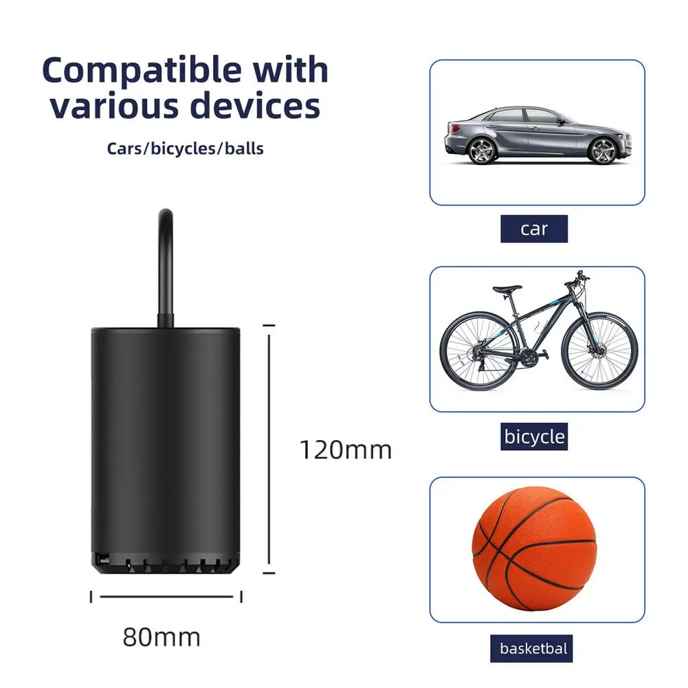 Portable Air Compressor 150 PSI Tire Inflator 4000mAh Rechargeable Digital Display Pressure Gauge Cordless Electric Air Pump 
Portable Air Compressor 150 PSI Tire Inflator 4000mAh Rechargeable Digital Display Pressure Gauge Cordless Electric Air Pump