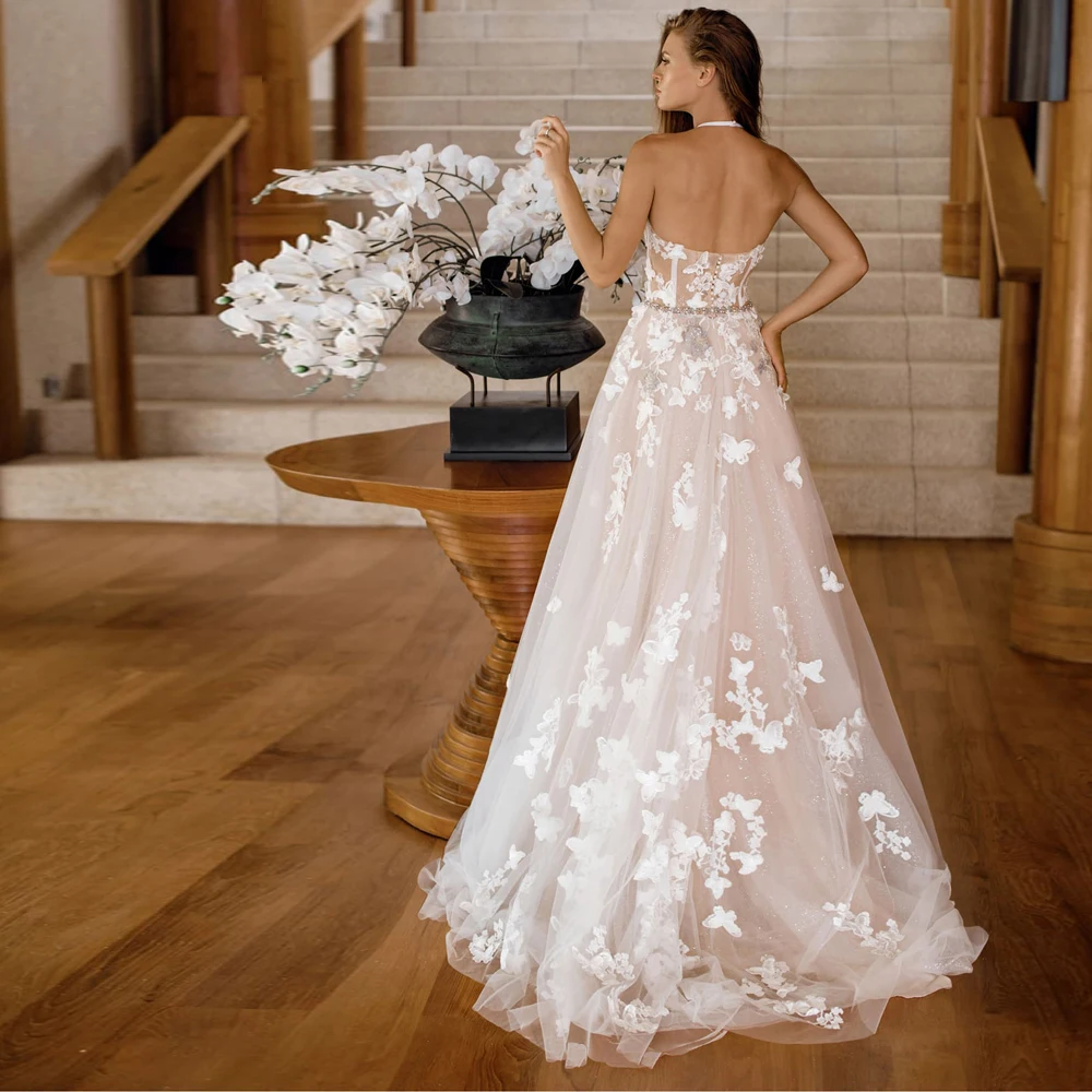 Vestidos Elegant Wedding Dresses Tulle Illusion Appliques Pearls O-Neck Sleeveless Backless Ball Bridal Gowns
Vestidos Elegant Wedding Dresses Tulle Illusion Appliques Pearls O-Neck Sleeveless Backless Ball Bridal Gowns