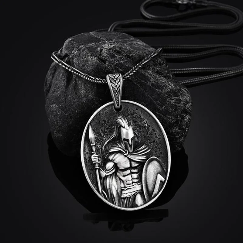 New Spartan Warrior Pendant Chain necklace Titanium Steel Retro Necklace Long dark style Hip Hop necklace for man Chain jewelry
New Spartan Warrior Pendant Chain necklace Titanium Steel Retro Necklace Long dark style Hip Hop necklace for man Chain jewelry