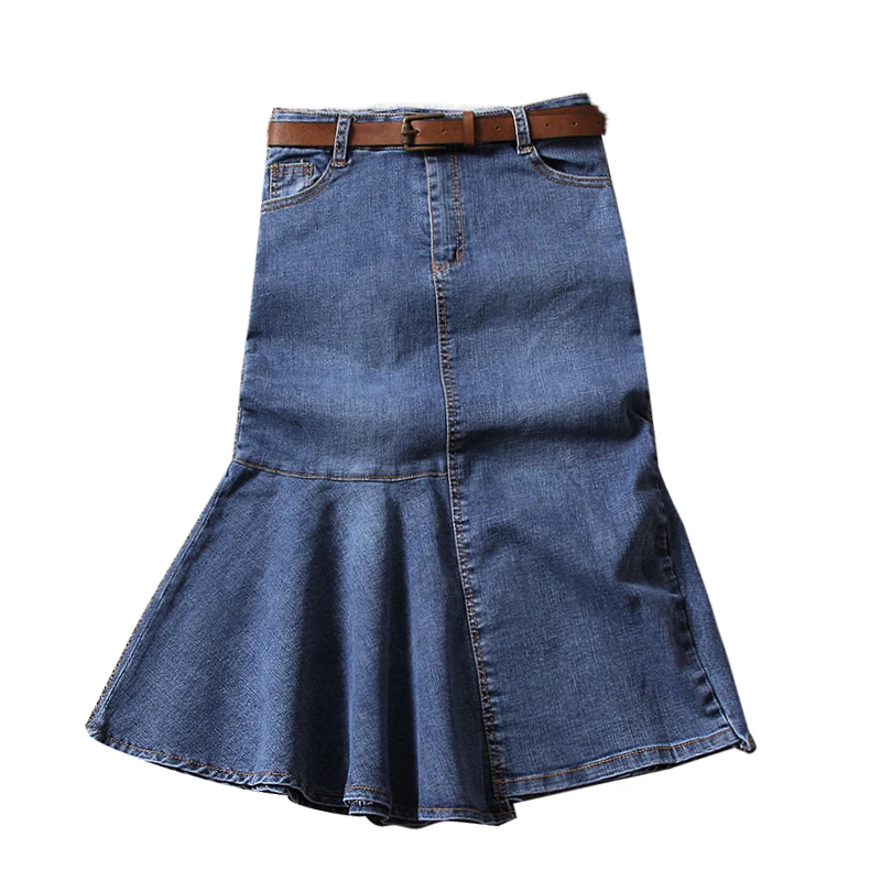 mermaid denim women skirts 2020 summer new high waist A-line solid button knee-length lady elegant skirts top quality 
mermaid denim women skirts 2020 summer new high waist A-line solid button knee-length lady elegant skirts top quality