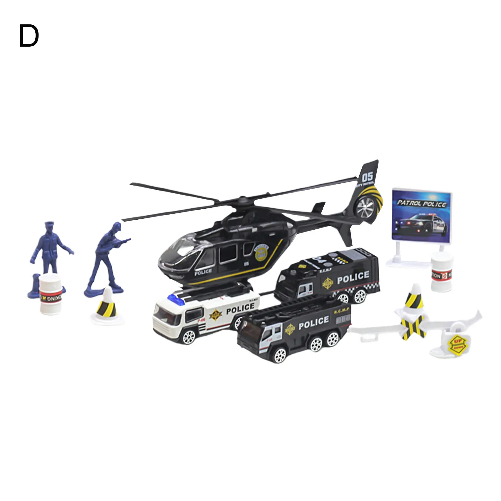 

Engineering Fire Truck Military Police Vehicle Helicopter Kid Model Toy Ornament Parent-child Outdoor Interactive Game Toy Gifts