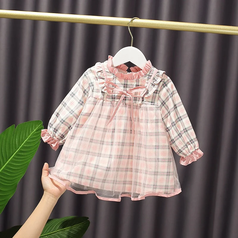 Autumn Girls Dress Fashion Plaid stitched mesh Long Sleeve Dress for Girls Babybaptismdress Babygirldress
Autumn Girls Dress Fashion Plaid stitched mesh Long Sleeve Dress for Girls Babybaptismdress Babygirldress