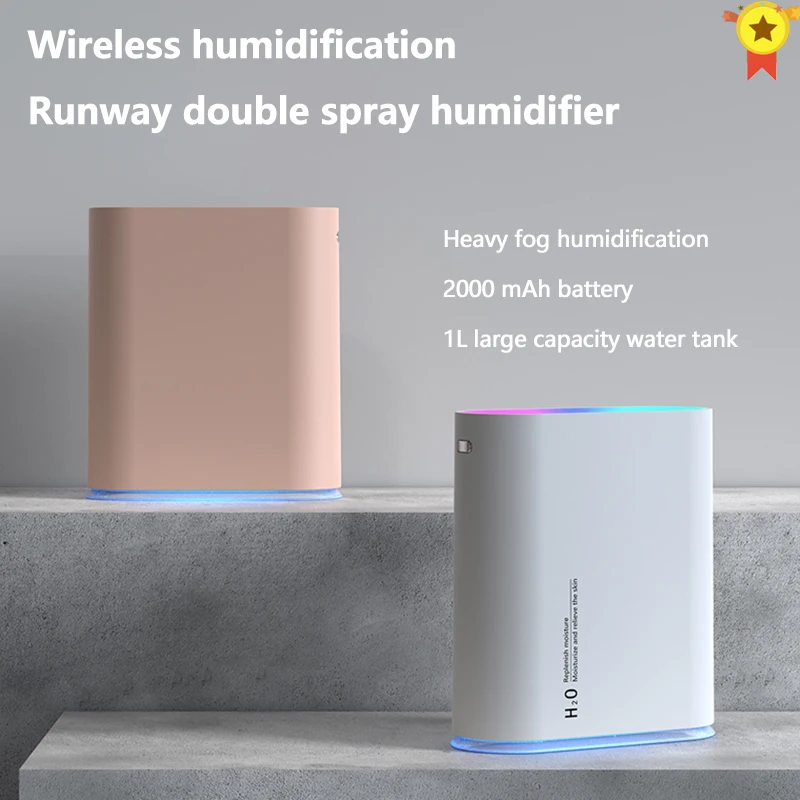 1.0L Large Capacity Air Humidifier Dual Spray 2000mAh USB Rechargeable Wireless Ultrasonic Aroma Diffuser Color Light Fogger
1.0L Large Capacity Air Humidifier Dual Spray 2000mAh USB Rechargeable Wireless Ultrasonic Aroma Diffuser Color Light Fogger