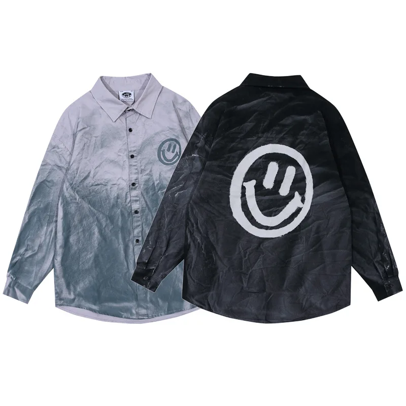 Smile Face Reflective Print Long Sleeve Shirt 2020 Hip Hop Streetwear Casual Tees Shirts Harajuku Shirt Fashion Tops WY310
Smile Face Reflective Print Long Sleeve Shirt 2020 Hip Hop Streetwear Casual Tees Shirts Harajuku Shirt Fashion Tops WY310