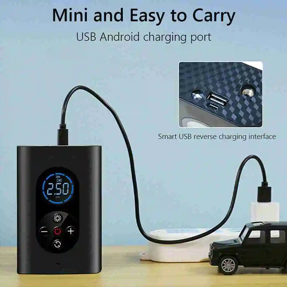 Car wireless tire charging headset to play phone portable rechargeable air pump 150PSI car ball for mobile
Car wireless tire charging headset to play phone portable rechargeable air pump 150PSI car ball for mobile