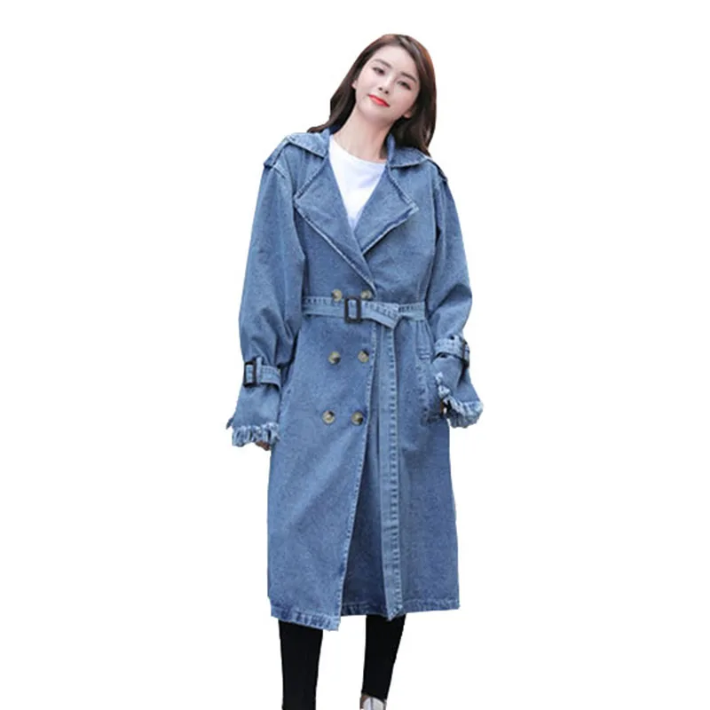 Double Breasted Belt Denim Coat Women Jacket Long 2021 Spring Fashion Trend Ladies Elegant Jeans Trench Windbreak Outwear
Double Breasted Belt Denim Coat Women Jacket Long 2021 Spring Fashion Trend Ladies Elegant Jeans Trench Windbreak Outwear