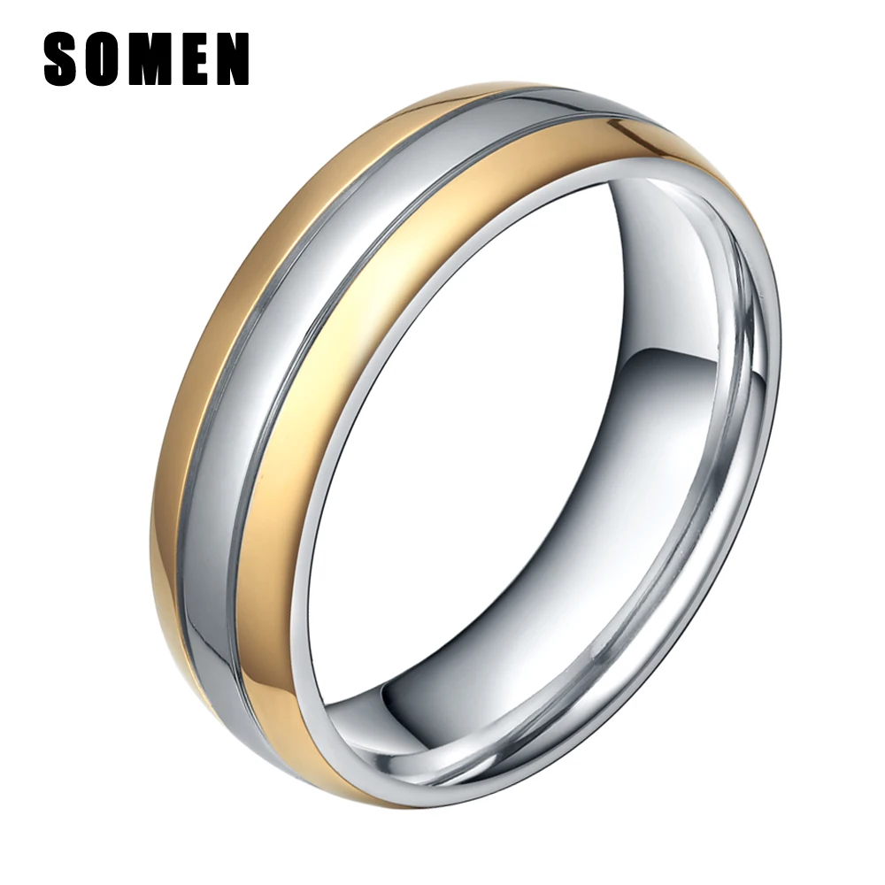 6MM Gold /Silver Color Titanium Ring Men Engagement Rings Wedding Band Two Tone Dome Polished Women Fashion Jewelry Bijoux
6MM Gold /Silver Color Titanium Ring Men Engagement Rings Wedding Band Two Tone Dome Polished Women Fashion Jewelry Bijoux