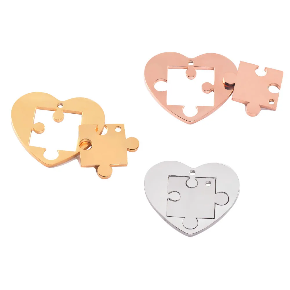 5set Jigsaw Geometry Couples Necklace for Lovers Stainless Steel Puzzle Pendant Necklaces Jewelry Choker Collar
5set Jigsaw Geometry Couples Necklace for Lovers Stainless Steel Puzzle Pendant Necklaces Jewelry Choker Collar