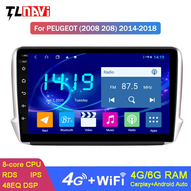 Автомобильный радиоприемник IPS 6G + 128G Android 10 GPS навигация мультимедийный плеер для