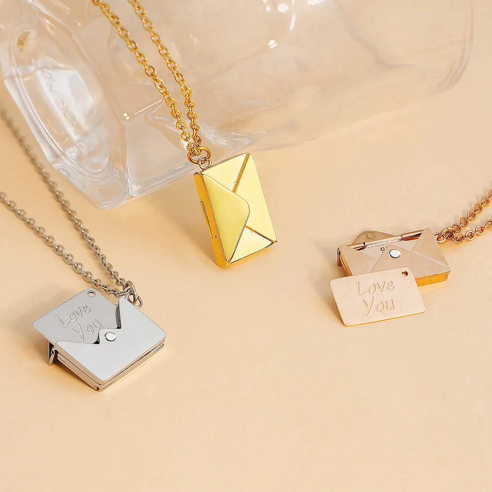 Envelope Necklace Fashion Women's Titanium Steel Clavicle Chain Pendant Custom Lettering Jewelry
Envelope Necklace Fashion Women's Titanium Steel Clavicle Chain Pendant Custom Lettering Jewelry