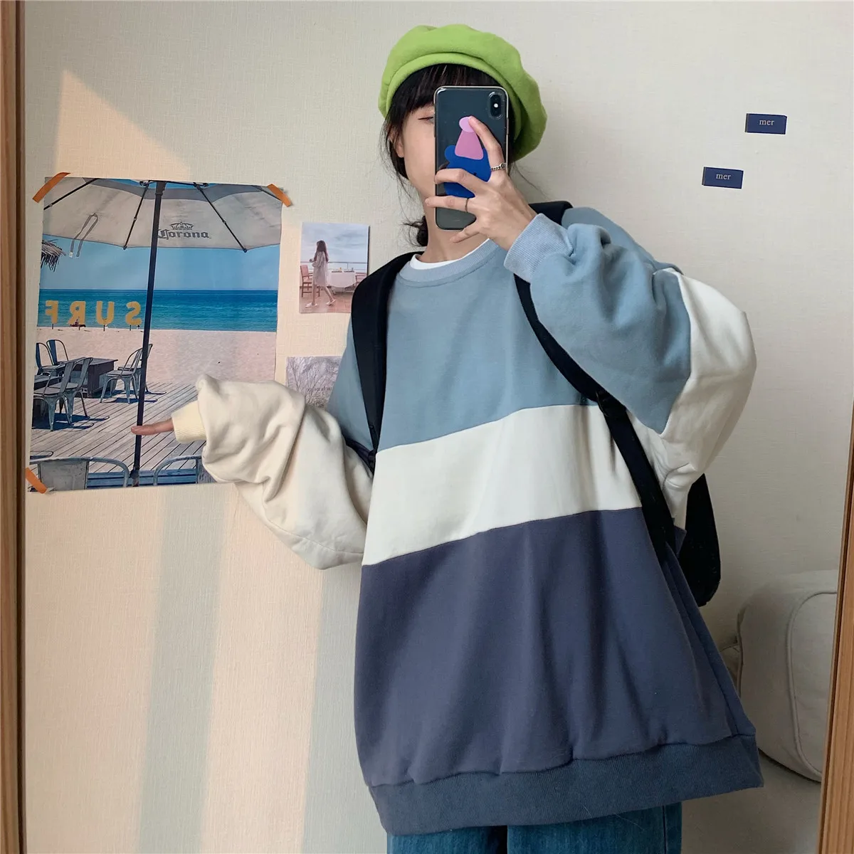 Fashion Hoodies Women Cotton Round Collar Mix Colors Letter Print Long Sleeve Sweatshirts Vintage Blue Casual Loose Sweatshirt 
Fashion Hoodies Women Cotton Round Collar Mix Colors Letter Print Long Sleeve Sweatshirts Vintage Blue Casual Loose Sweatshirt