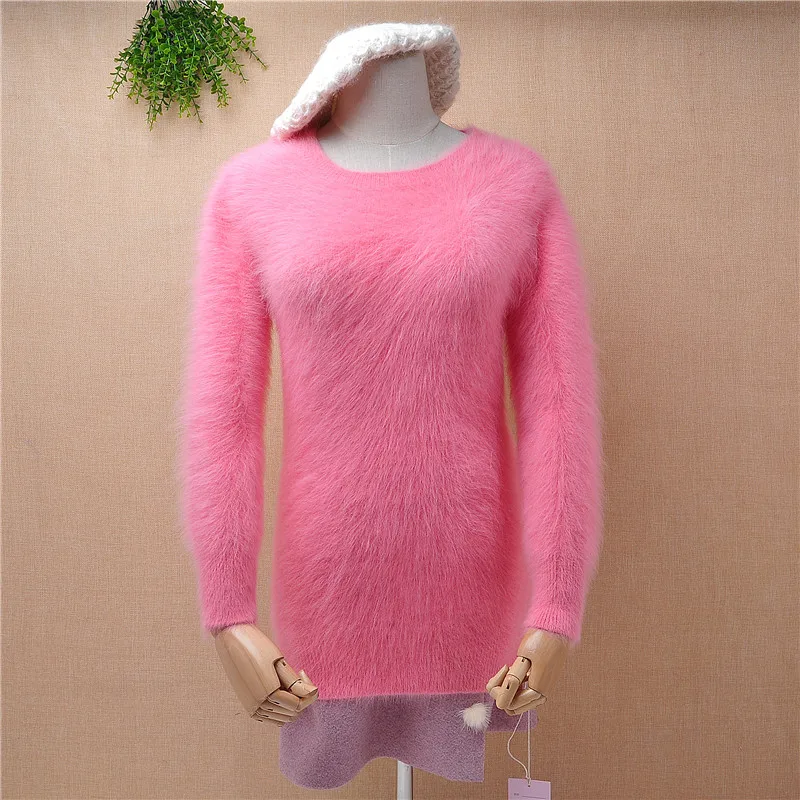 YT010 ladies women fashion sweet pink o-neck slim angora rabbit hair knitted pullover mink cashmere jumper autumn winter sweater
YT010 ladies women fashion sweet pink o-neck slim angora rabbit hair knitted pullover mink cashmere jumper autumn winter sweater