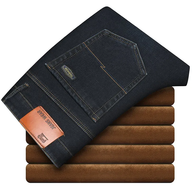 2021 Brand New Winter Warm Slim Fit Jeans Business Fashion Thicken Denim Trousers Fleece Stretch Brand Pants Black
2021 Brand New Winter Warm Slim Fit Jeans Business Fashion Thicken Denim Trousers Fleece Stretch Brand Pants Black
