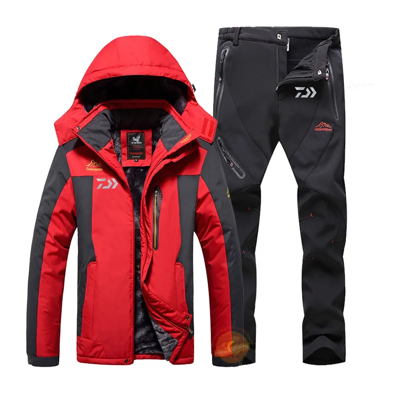 Daiwa Winter Fishing Clothing Sets Men Breathable Keep Warm Protection Outdoor Fishing Suit Mountaineer Sports Fishing Clothes