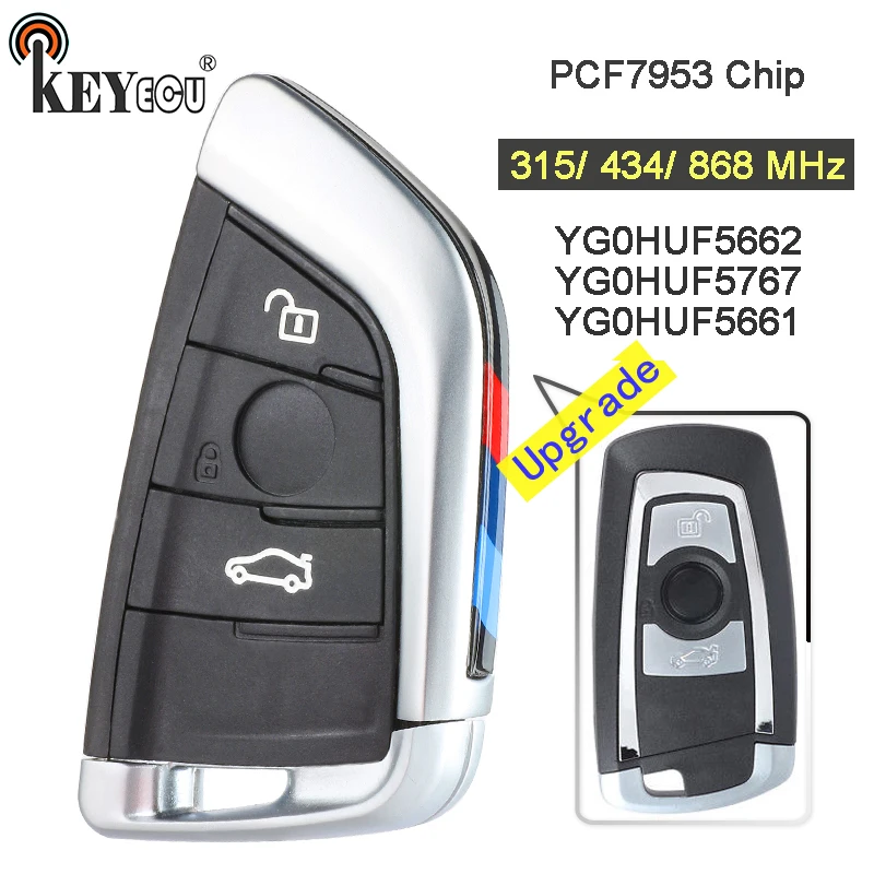 KEYECU 315/434/868 МГц PCF7953 CAS4 +/FEM YG0HUF5662 / 5767 обновленный 3 кнопочный пульт дистанционного