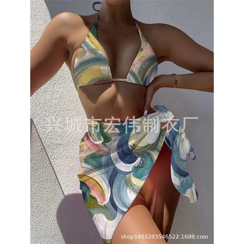Swimsuit For Women 3 Pieces Set Triangle Bikini Tie-dyed Swimwear Strap Biquini Thong Bandage Skirt Cover Ups Beach Bathingsuit
Swimsuit For Women 3 Pieces Set Triangle Bikini Tie-dyed Swimwear Strap Biquini Thong Bandage Skirt Cover Ups Beach Bathingsuit