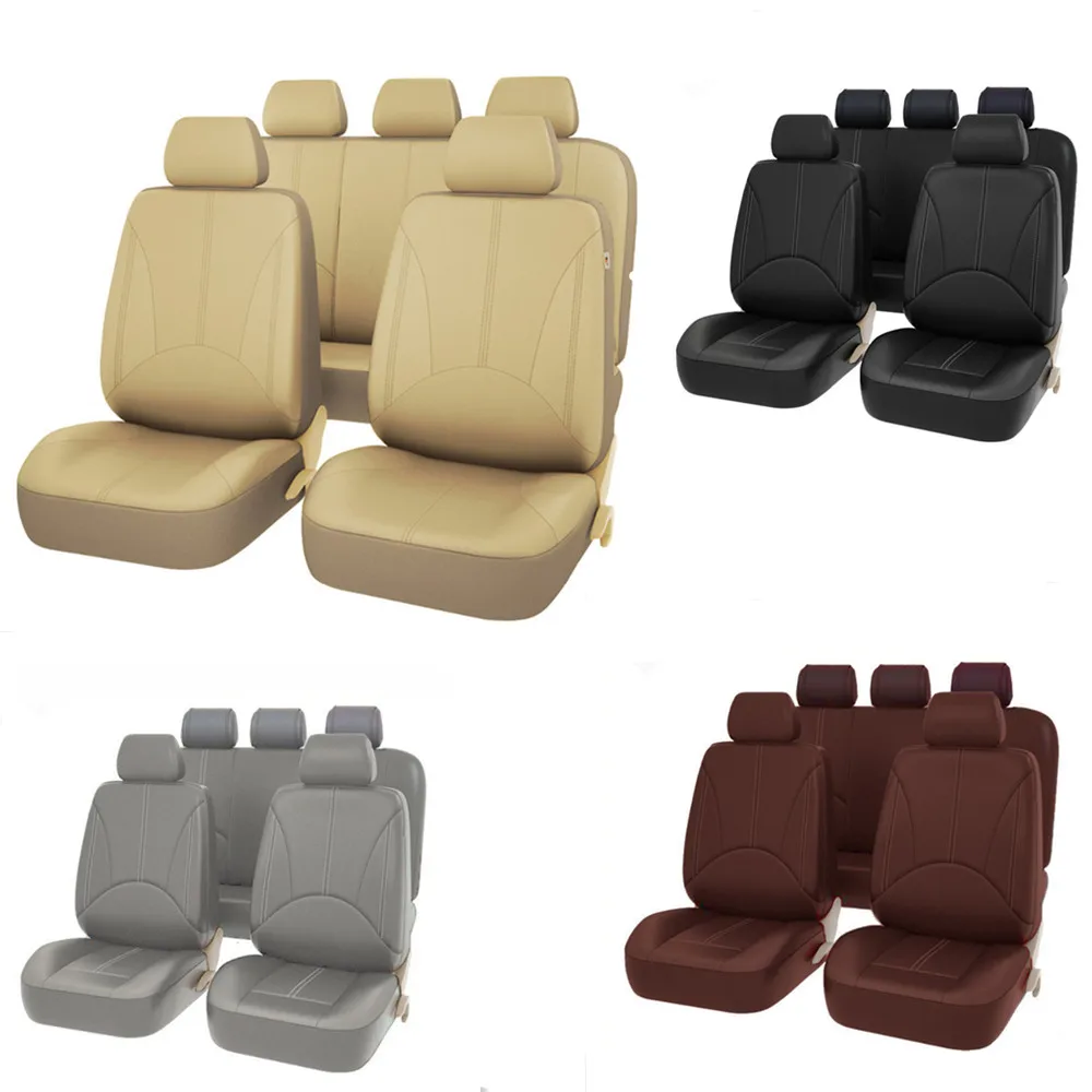 

9PCS Leather Car Seat Covers For TOYOTA Avalon Avensis Allion Auris Hybrid Crown RAV4 Alphard 4Runner Hilux Cars Seat Cushion