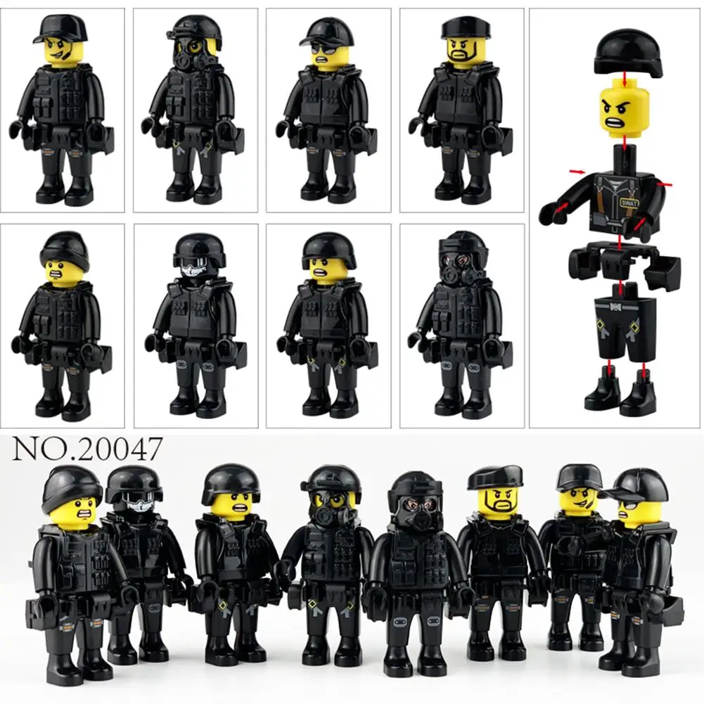 8pcs/set Military Special Forces Soldiers Bricks Figures Guns Weapons Compatible Legoings Armed SWAT Building Blocks Kids Toys
8pcs/set Military Special Forces Soldiers Bricks Figures Guns Weapons Compatible Legoings Armed SWAT Building Blocks Kids Toys
