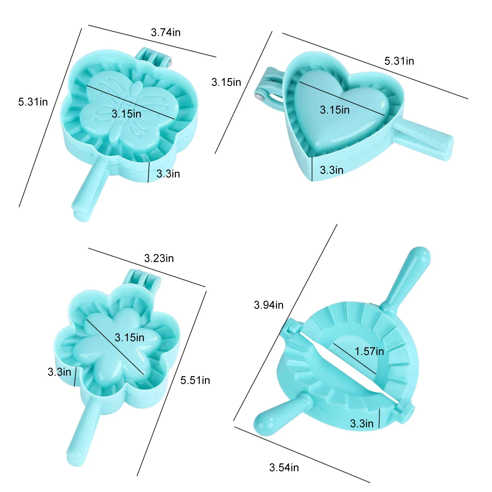 4 PC DIY Dumplings Tool Kitchen Dumpling Mold Heart Butterfly Flower Dough Press Dumpling Pie Ravioli Moul Baking Accessories
4 PC DIY Dumplings Tool Kitchen Dumpling Mold Heart Butterfly Flower Dough Press Dumpling Pie Ravioli Moul Baking Accessories