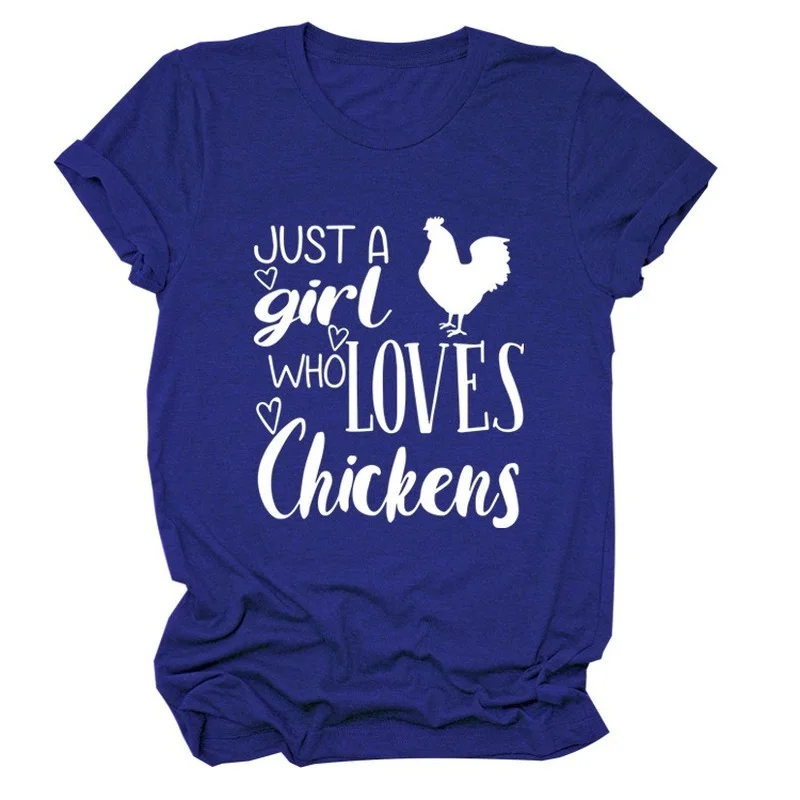 Girl Loves Chickens Letter Print Women T Shirt Short Sleeve O Neck Loose Women Tshirt Ladies Tee Shirt Tops Camisetas Mujer
Girl Loves Chickens Letter Print Women T Shirt Short Sleeve O Neck Loose Women Tshirt Ladies Tee Shirt Tops Camisetas Mujer