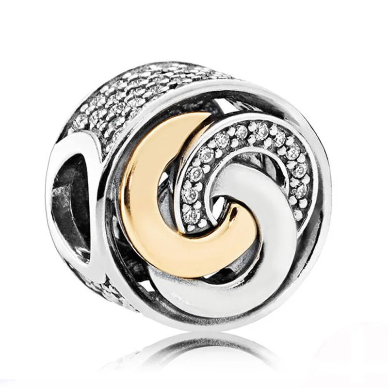 Original 925 Sterling Silver Charm Golden Shine Interlinked Circles Bead With Crystal Fit Popular Bracelet DIY Jewelry
Original 925 Sterling Silver Charm Golden Shine Interlinked Circles Bead With Crystal Fit Popular Bracelet DIY Jewelry