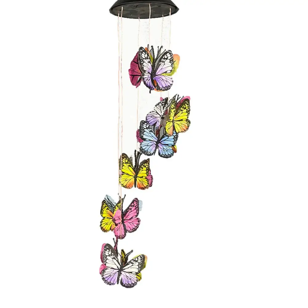 

Wind Chimes For Outside 2V 100MA Solar Light Color Changing Butterfly LED Wind Chime Built-in Light Sensor Energy Saving Automa
