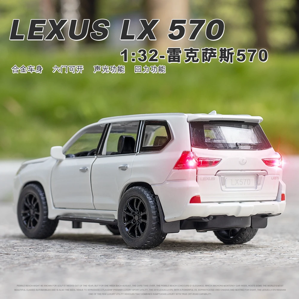 1/32 LEXUS LX570 SUV Alloy Metal Car Collection Model Diecast Simulation Vehicles Sound and Light Boy Kid Toy For Childrens Gift
1/32 LEXUS LX570 SUV Alloy Metal Car Collection Model Diecast Simulation Vehicles Sound and Light Boy Kid Toy For Childrens Gift
