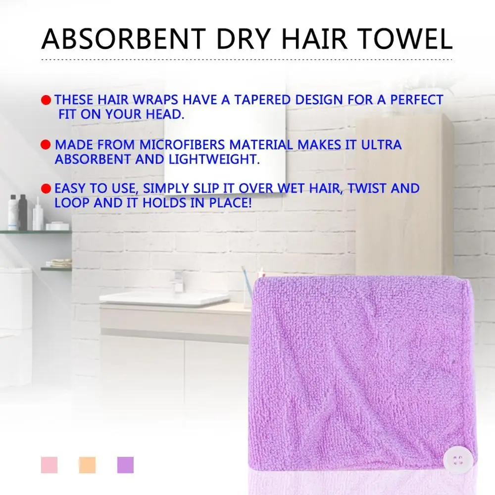 Women's Dry Hair Towel Head Wrap Hat Microfiber Quick Drying Turban Super Absorbent Women Hair Cap Wrap Bathing Tools
Women's Dry Hair Towel Head Wrap Hat Microfiber Quick Drying Turban Super Absorbent Women Hair Cap Wrap Bathing Tools