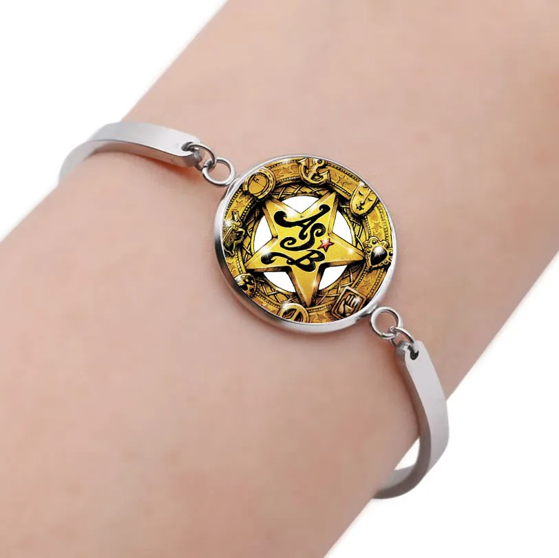 anime JoJo's Bizarre Adventure Bracelet Handmade Glass Print Transparent Glass Dome Charm Bracelets Wrist Strap Prop Bracelet
anime JoJo's Bizarre Adventure Bracelet Handmade Glass Print Transparent Glass Dome Charm Bracelets Wrist Strap Prop Bracelet