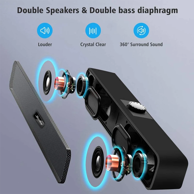 HOT-Bonks Computer Speaker, Stereo 2.0 USB Powered Sound Bar Speaker with Diaphragm for Laptop Desktop PC Cellphone, Black
HOT-Bonks Computer Speaker, Stereo 2.0 USB Powered Sound Bar Speaker with Diaphragm for Laptop Desktop PC Cellphone, Black