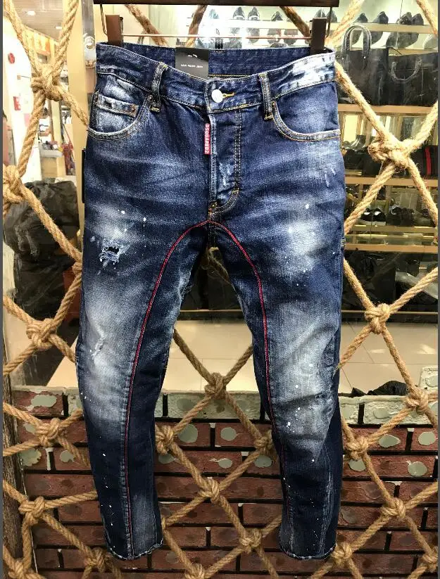 2020fw Новый DSQUARED2 WO Для мужчин/мужские рваные джинсы для байкеров верхняя одежда