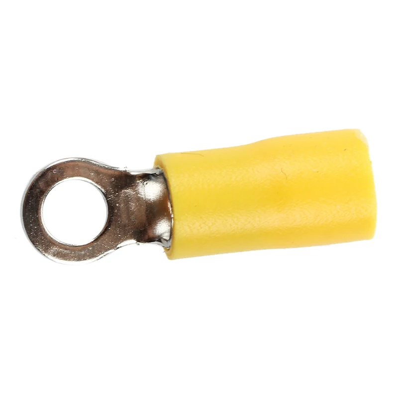 

Горячая распродажа 50 шт. AWG 12-10, предварительно изолированные кольцевые клеммы, кабельные наконечники, цвет желтый