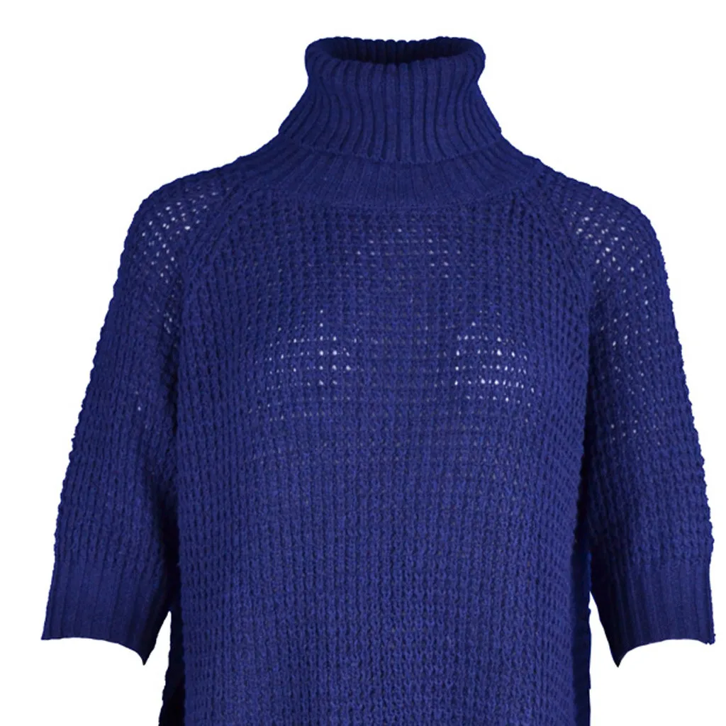 Fashion Casual Turtleneck Half Sleeve Kintted Sweater Tops Women's Loose Pullovers Tops Female Winter
Fashion Casual Turtleneck Half Sleeve Kintted Sweater Tops Women's Loose Pullovers Tops Female Winter