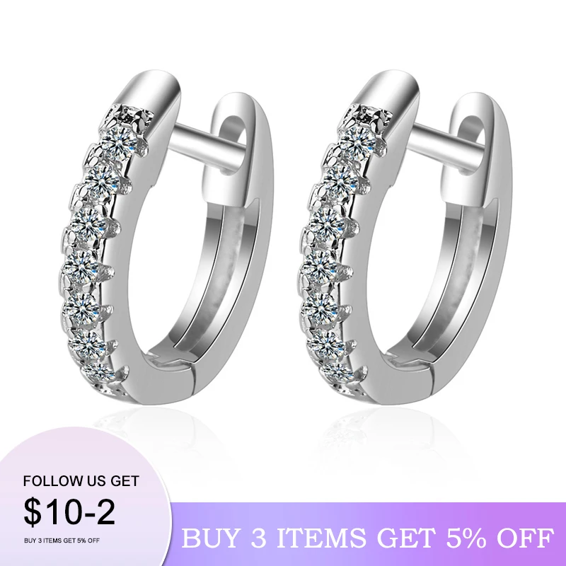 Cute Small Crystal Earrings Woman Real 925 Sterling Silver Hoop Earrings Women U Shape Horseshoe Earring LE007
Cute Small Crystal Earrings Woman Real 925 Sterling Silver Hoop Earrings Women U Shape Horseshoe Earring LE007