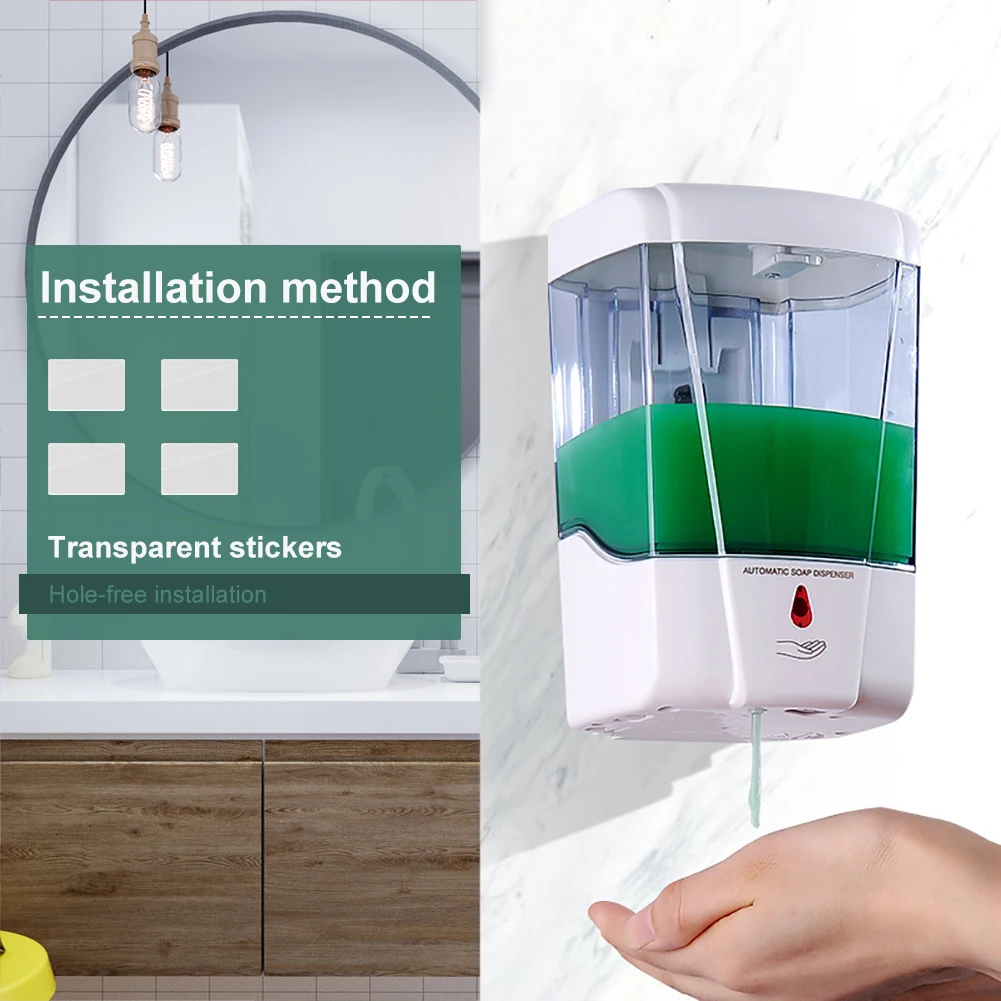 Soap Dispenser 700ml Automatic Touchless Sensor Hand Sanitizer Detergent Liquid Soap Dispenser Wall Mounted For Bathroom Kitchen
Soap Dispenser 700ml Automatic Touchless Sensor Hand Sanitizer Detergent Liquid Soap Dispenser Wall Mounted For Bathroom Kitchen