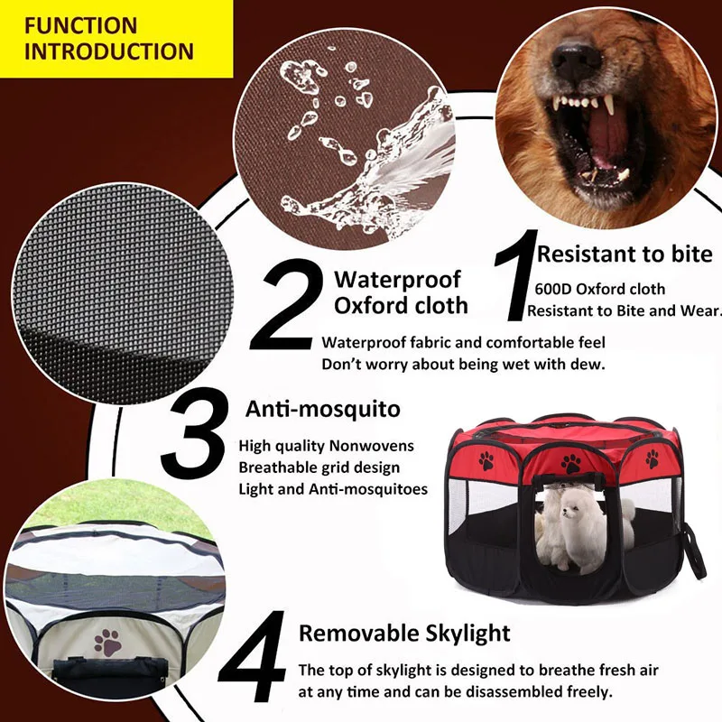 Dog House Pet Bed Portable Pet Tent Dog Cage Cat Tent Playpen Puppy Kennel Easy Operation Octagonal Fence Drop Shipping
Dog House Pet Bed Portable Pet Tent Dog Cage Cat Tent Playpen Puppy Kennel Easy Operation Octagonal Fence Drop Shipping