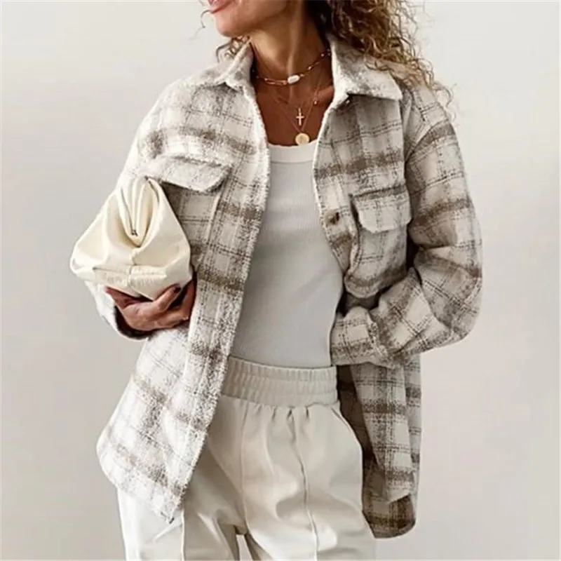 BLSQR Women Oversize Tweed Plaid Jackets 2020 Autumn Fashion Ladies Soft Coats Elegant Girls Chic Pocket Tops Outerwear
BLSQR Women Oversize Tweed Plaid Jackets 2020 Autumn Fashion Ladies Soft Coats Elegant Girls Chic Pocket Tops Outerwear