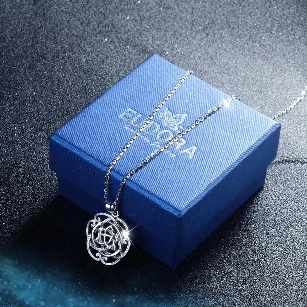 EUDORA 925 Sterling Silver Luxury irish triquetra Celtics Flower Pendant Necklace For Women Birthday Gifts Fine Jewelry CYD301 
EUDORA 925 Sterling Silver Luxury irish triquetra Celtics Flower Pendant Necklace For Women Birthday Gifts Fine Jewelry CYD301