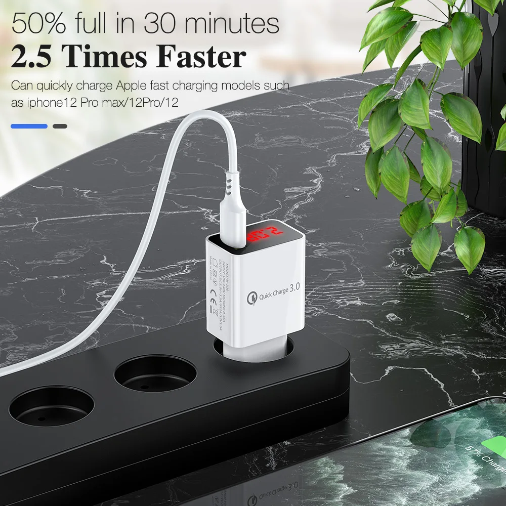 5V 3.1A цифровой дисплей USB зарядное устройство для iPhone 3 0 быстрая зарядка настенное