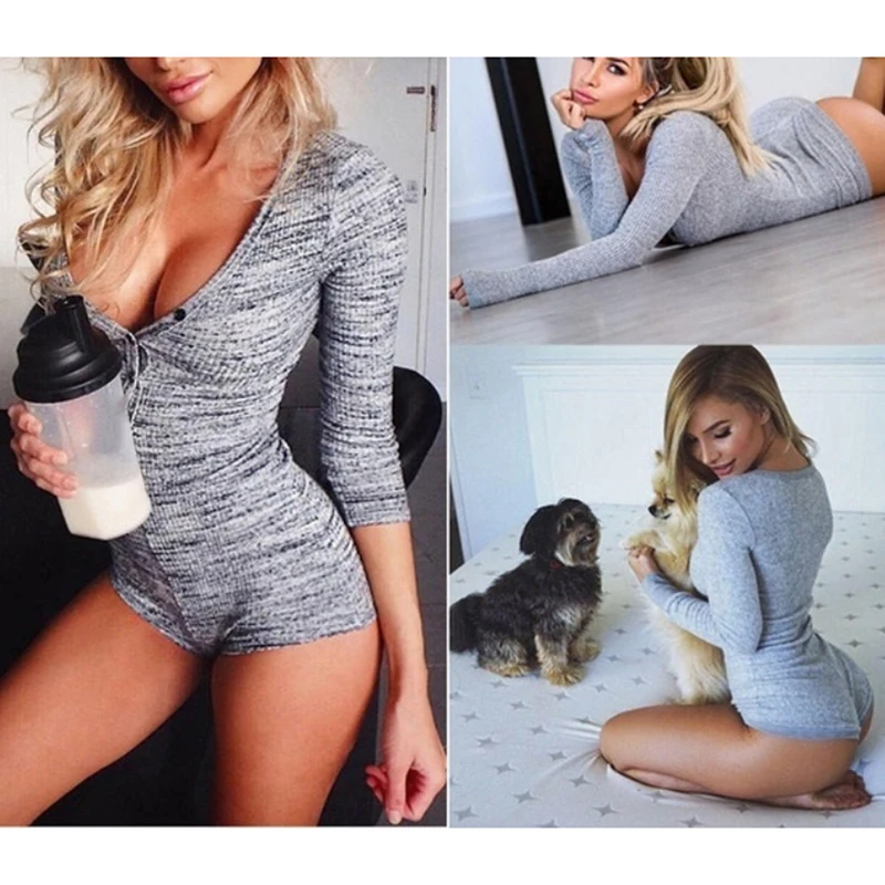 Ladies V-neck Playsuit 2020 Spring New Sexy Bodycon Bodysuit Skinny Solid Color Clothing For Woman Long Sleeve Leotard Playsuits 
Ladies V-neck Playsuit 2020 Spring New Sexy Bodycon Bodysuit Skinny Solid Color Clothing For Woman Long Sleeve Leotard Playsuits