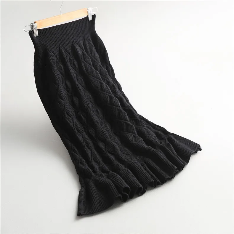 2020 Autumn Vintage Knitted Waist Women Long Mermaid Female High Elastic Warm Ladies Maxi Skirt Saia
2020 Autumn Vintage Knitted Waist Women Long Mermaid Female High Elastic Warm Ladies Maxi Skirt Saia