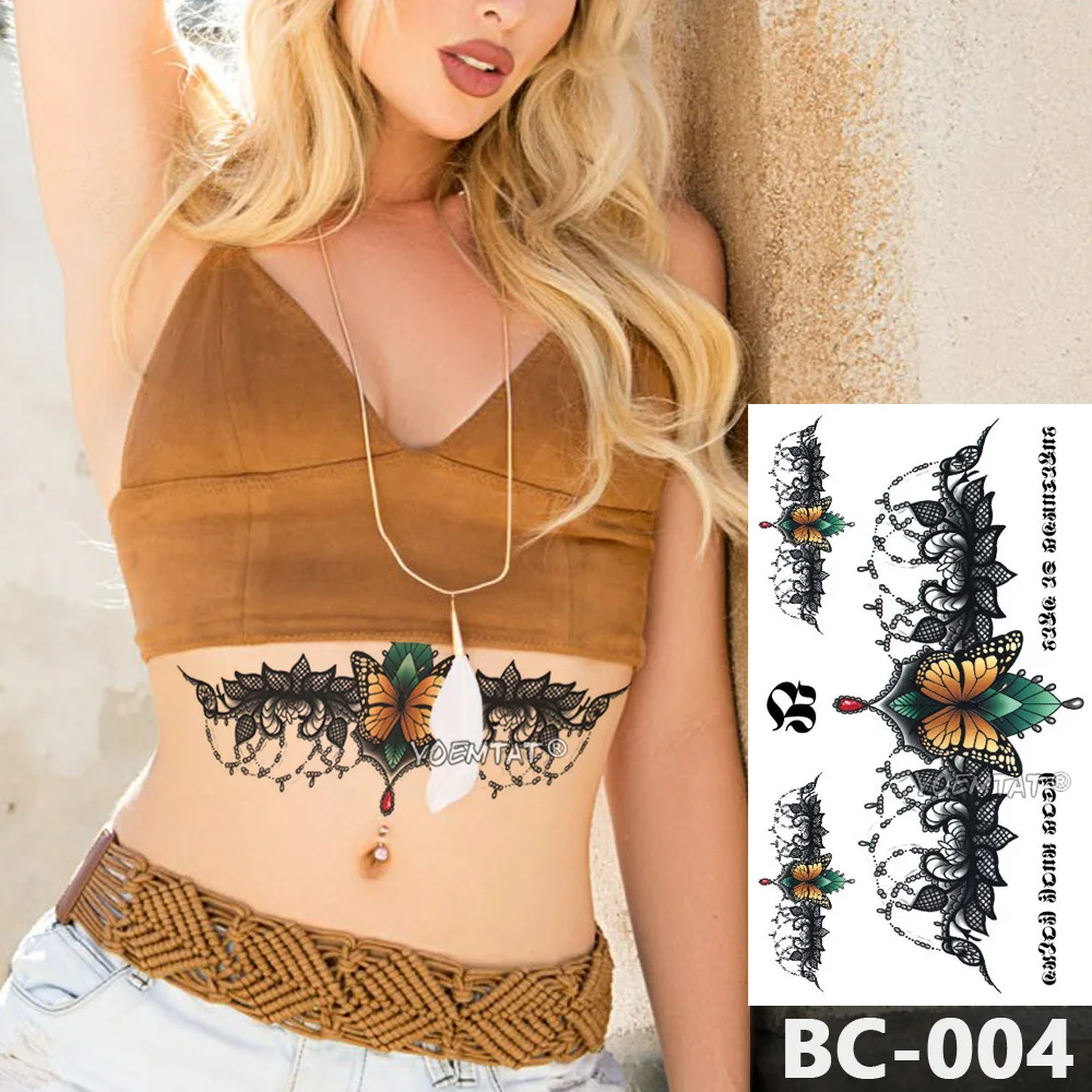 1 Sheet Chest Body Tattoo Temporary Waterproof Jewelry Lace line modern lotus pattern Decal Waist Art Tattoo Sticker for Women 
1 Sheet Chest Body Tattoo Temporary Waterproof Jewelry Lace line modern lotus pattern Decal Waist Art Tattoo Sticker for Women